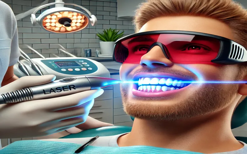 laser beam whitening teeth